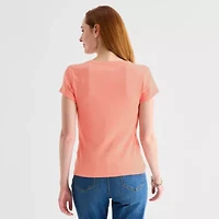 Liz Claiborne Womens V Neck Short Sleeve T-Shirt