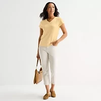 Liz Claiborne Womens V Neck Short Sleeve T-Shirt