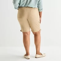 St. John's Bay Womens 11 1/2" Plus Cargo Bermuda Short