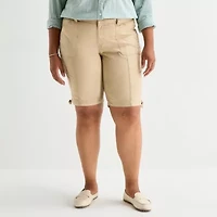 St. John's Bay Womens 11 1/2" Plus Cargo Bermuda Short
