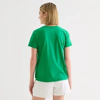 Xersion Womens Cotton Crew Neck Short Sleeve T-Shirt