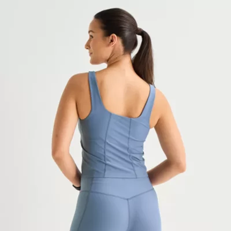 Xersion EverContour+ Womens Square Neck Active Tank Top