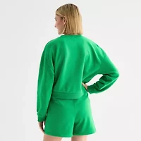 Xersion Womens French Terry Crew Neck Long Sleeve Sweatshirt