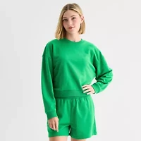 Xersion Womens French Terry Crew Neck Long Sleeve Sweatshirt