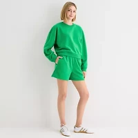 Xersion Womens French Terry Crew Neck Long Sleeve Sweatshirt