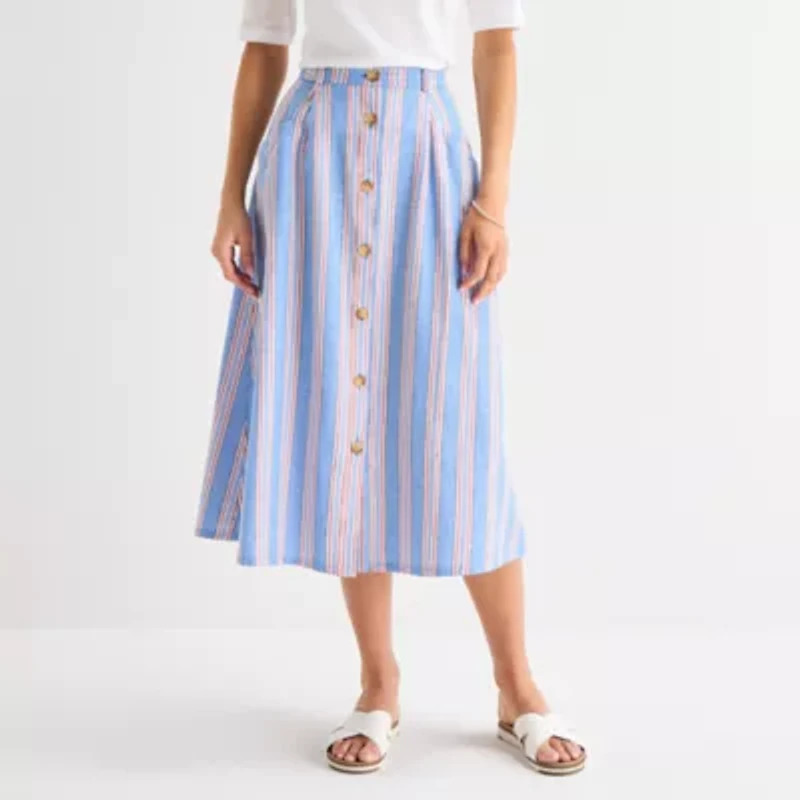 St. John's Bay Womens Midi A-Line Skirt