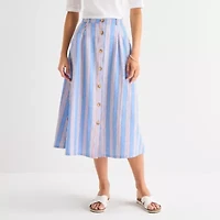 St. John's Bay Womens Midi A-Line Skirt