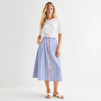 St. John's Bay Womens Midi A-Line Skirt