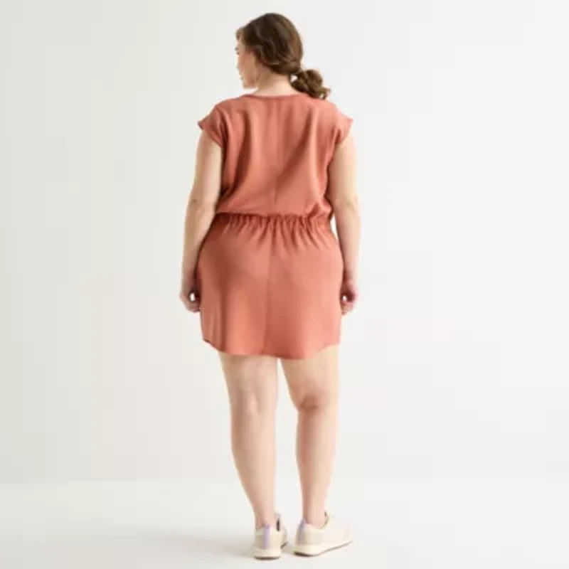 Stylus Womens Plus Short Sleeve T-Shirt Dress