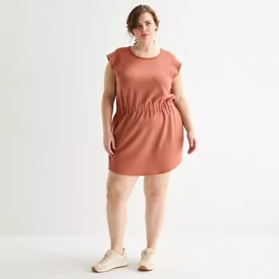 Stylus Womens Plus Short Sleeve T-Shirt Dress