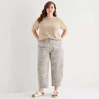 a.n.a Womens Plus Crew Neck Short Sleeve T-Shirt