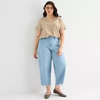 a.n.a Womens Plus V Neck Short Sleeve T-Shirt