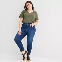a.n.a Womens Plus V Neck Short Sleeve T-Shirt