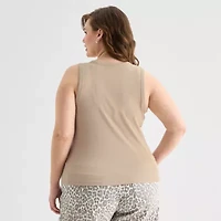 a.n.a Womens Plus High Neck Sleeveless Tank Top