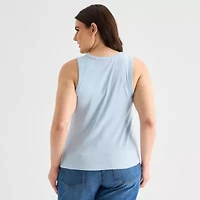 a.n.a Womens Plus High Neck Sleeveless Tank Top