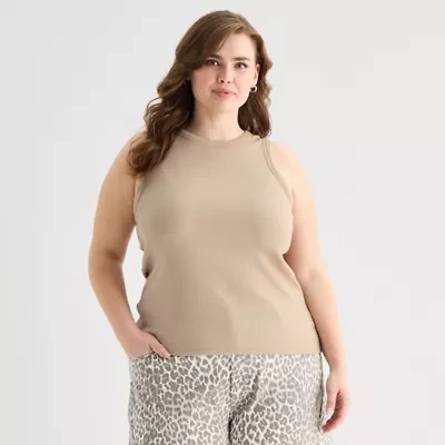 a.n.a Womens Plus High Neck Sleeveless Tank Top