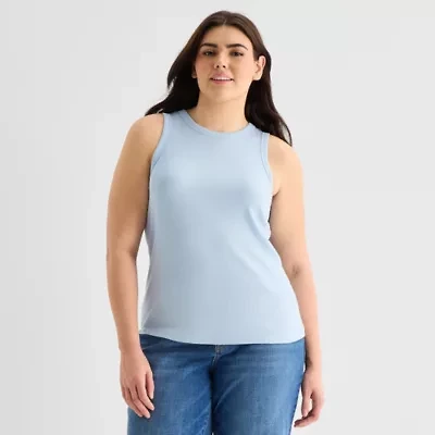 a.n.a Womens Plus High Neck Sleeveless Tank Top