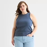 a.n.a Womens Plus High Neck Sleeveless Tank Top