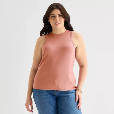 a.n.a Womens Plus High Neck Sleeveless Tank Top