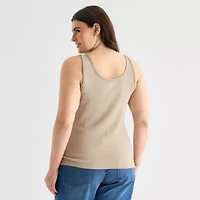 a.n.a Womens Plus U Neck Sleeveless Tank Top