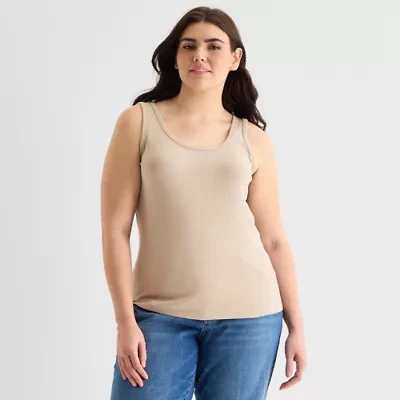 a.n.a Womens Plus U Neck Sleeveless Tank Top