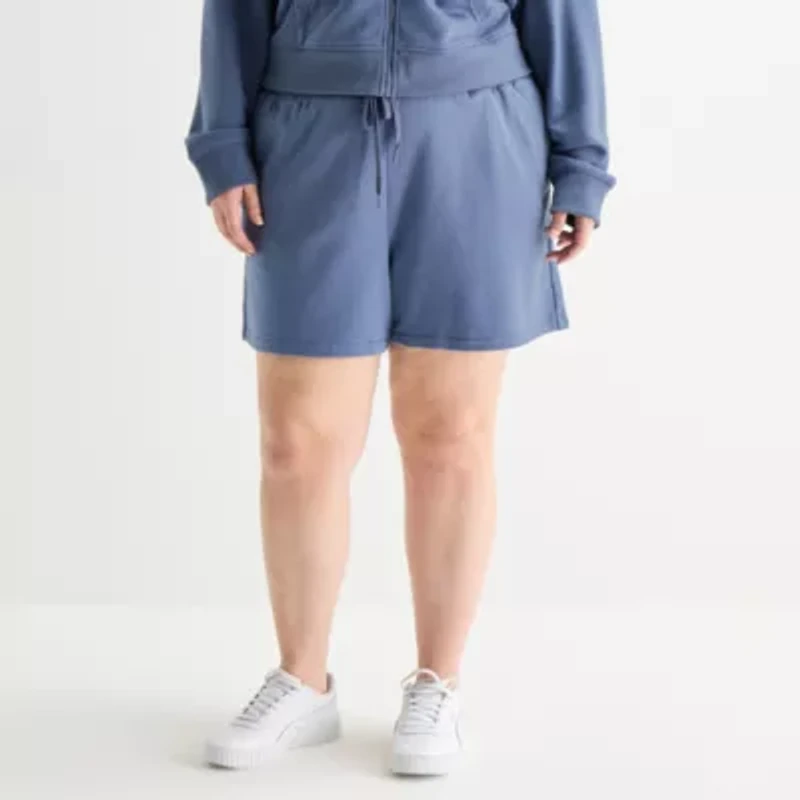 Xersion Womens 4" Plus French Terry Active Pull-On Short