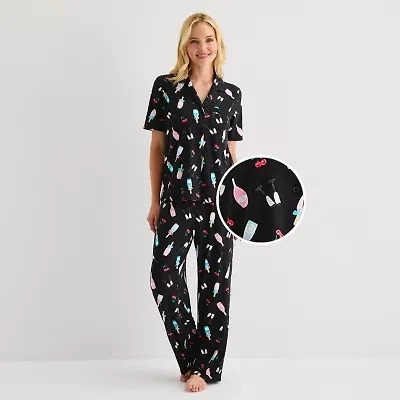 Sleep Chic Womens Short Sleeve 2-pc. Pajama Sets