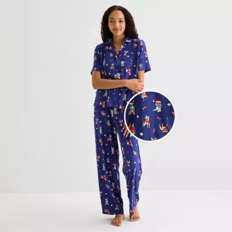 Sleep Chic Womens Short Sleeve 2-pc. Pajama Sets