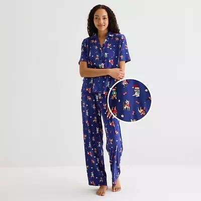 Sleep Chic Womens Short Sleeve 2-pc. Pajama Sets