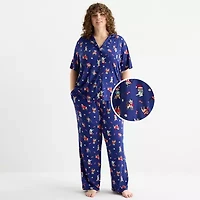 Sleep Chic Womens Short Sleeve 2-pc. Plus Pajama Sets