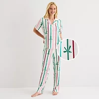 Sleep Chic Womens Short Sleeve 2-pc. Pajama Sets