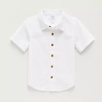 Okie Dokie Toddler & Little Boys Short Sleeve Regular Fit Button-Down Shirt