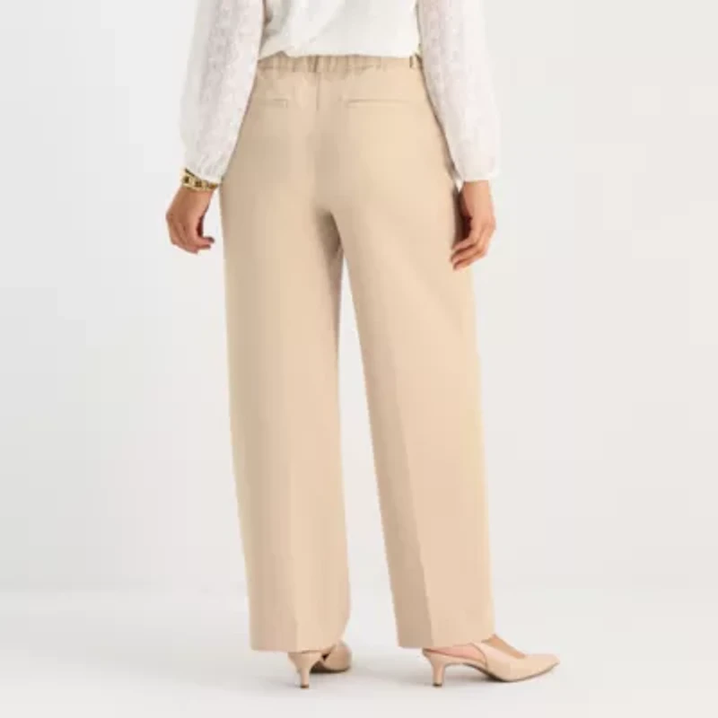 Liz Claiborne Charlotte Womens Wide Leg Mid Rise Trouser