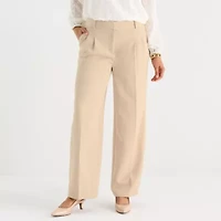 Liz Claiborne Charlotte Womens Wide Leg Mid Rise Trouser
