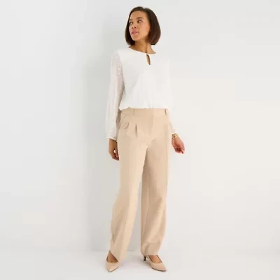 Liz Claiborne Charlotte Womens Wide Leg Mid Rise Trouser