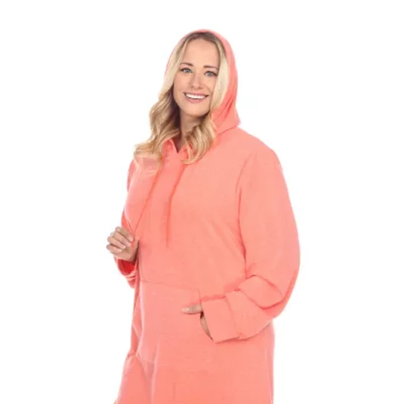 White Mark Womens-Plus Long Sleeve Sweatshirt Dress