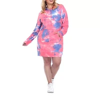 White Mark Long Sleeve Plus Sweatshirt Dress