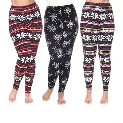 White Mark Womens Mid Rise 28" Plus Full Length Leggings