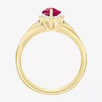 Lab-Created Gemstone 14K Gold Over Silver Cocktail Ring