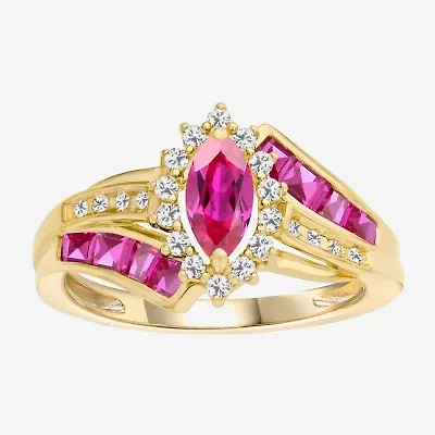 Lab-Created Gemstone 14K Gold Over Silver Cocktail Ring