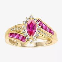 Lab-Created Gemstone 14K Gold Over Silver Cocktail Ring