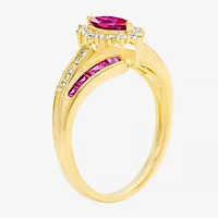 Lab-Created Gemstone 14K Gold Over Silver Cocktail Ring