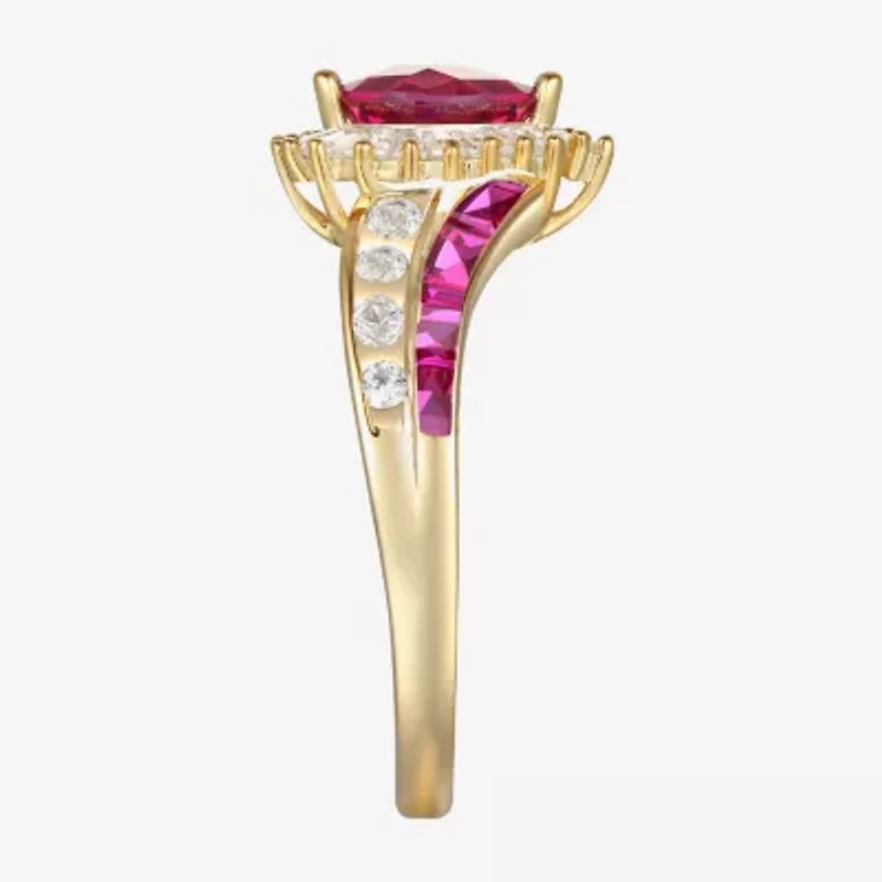 Lab-Created Gemstone 14K Gold Over Silver Cocktail Ring