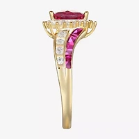 Lab-Created Gemstone 14K Gold Over Silver Cocktail Ring