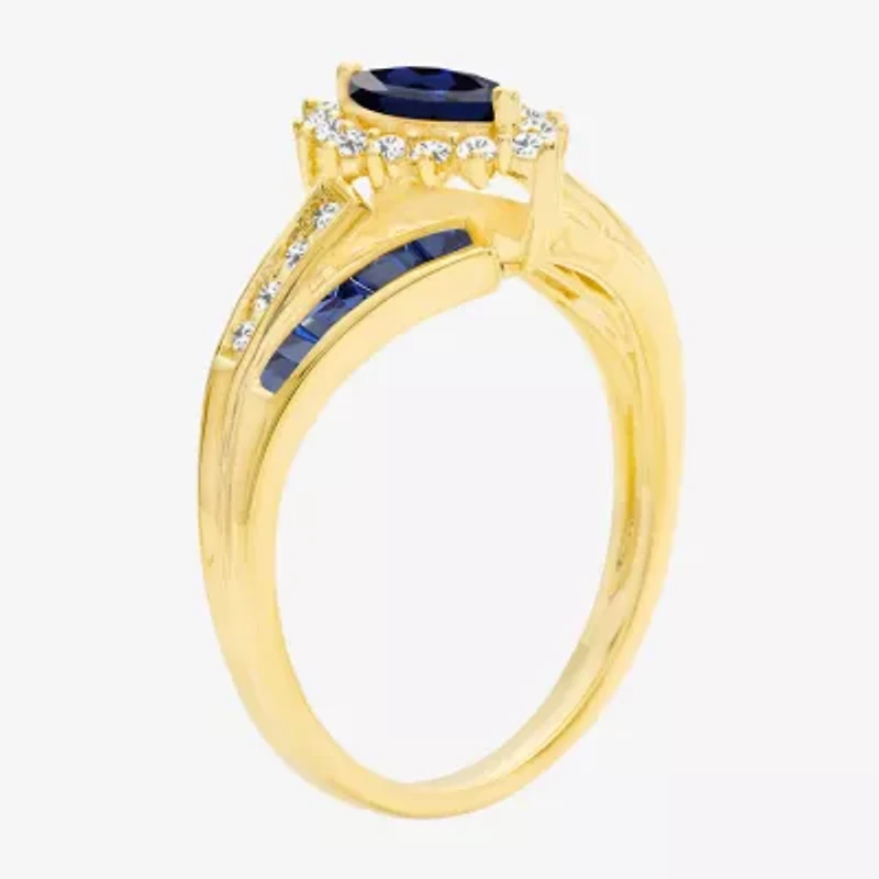 Lab-Created Gemstone 14K Gold Over Silver Cocktail Ring