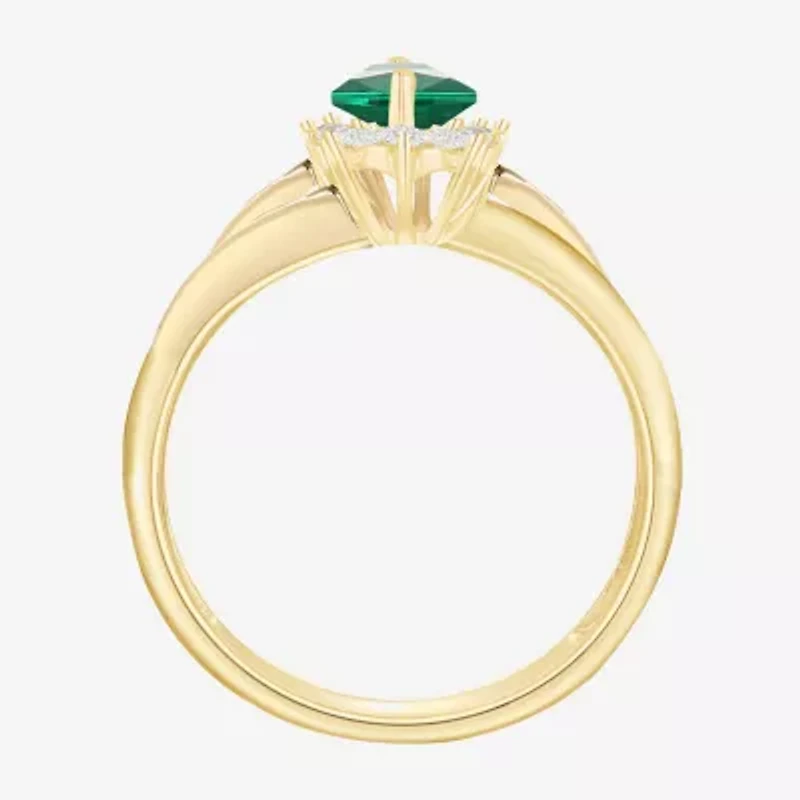 Lab-Created Gemstone 14K Gold Over Silver Cocktail Ring