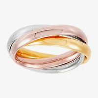 Womens 3MM 14K Tri-Color Gold Round Band