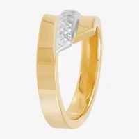 Womens 14K Two Tone Gold Round Bypass  Cocktail Ring