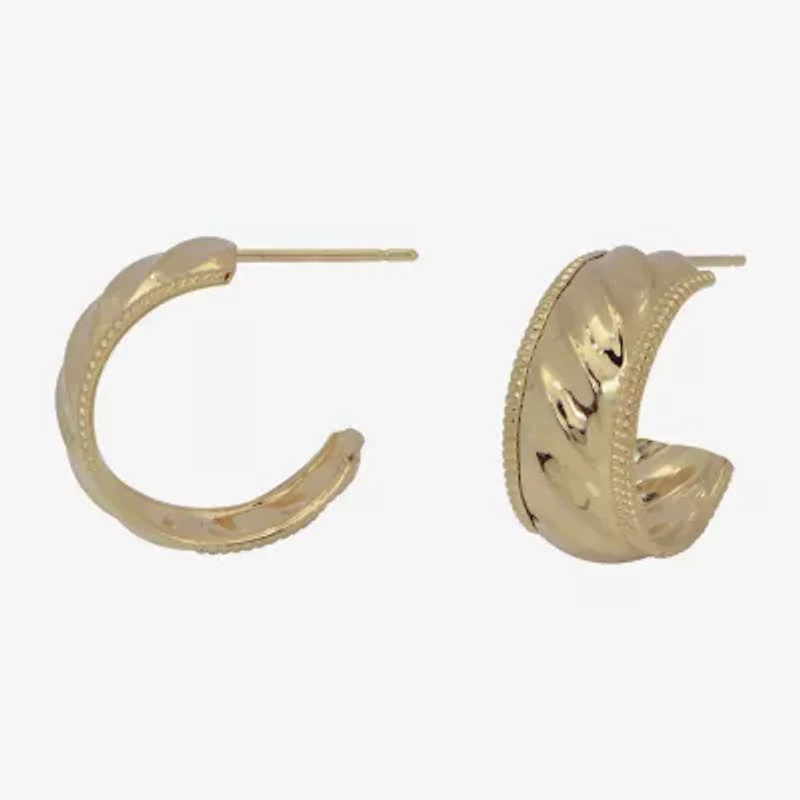 Womens 14K Gold 16mm Hoop Earrings