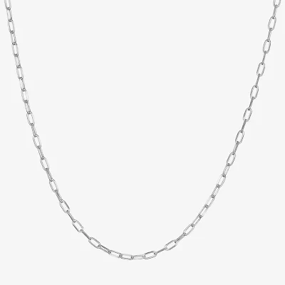 Made in Italy Unisex Adult Sterling Silver 18 Inch Paperclip Chain Necklace